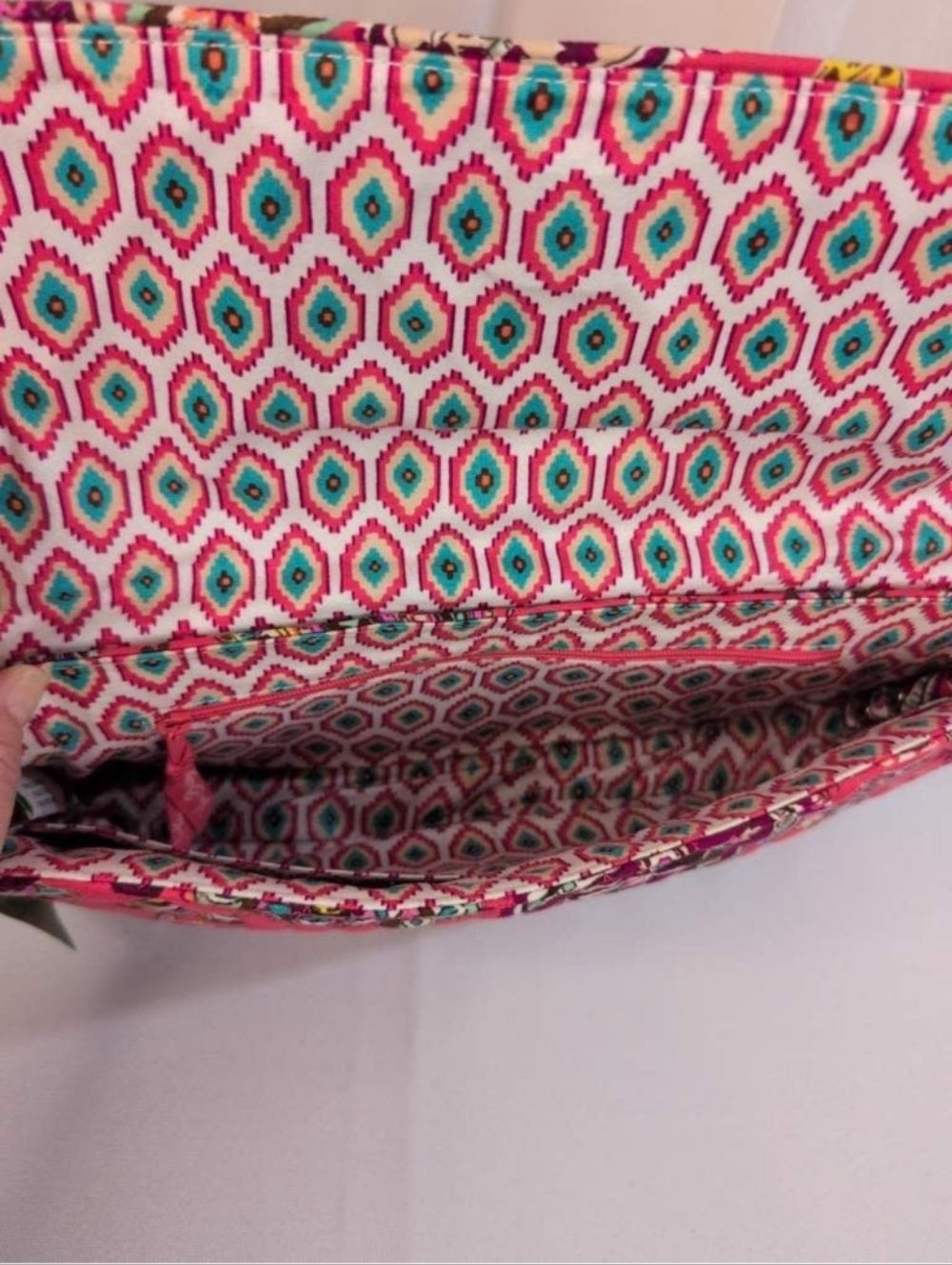 Vera Bradley Love Knot Pink Floral Paisley Tote Shoulder Bag Clutch - Picture 8 of 8